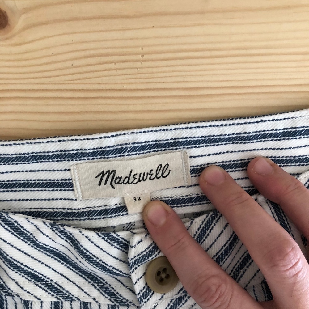 SOLD Madewell Emmett Wide-Leg Crop Pants in Stripe - Picture 2 of 6